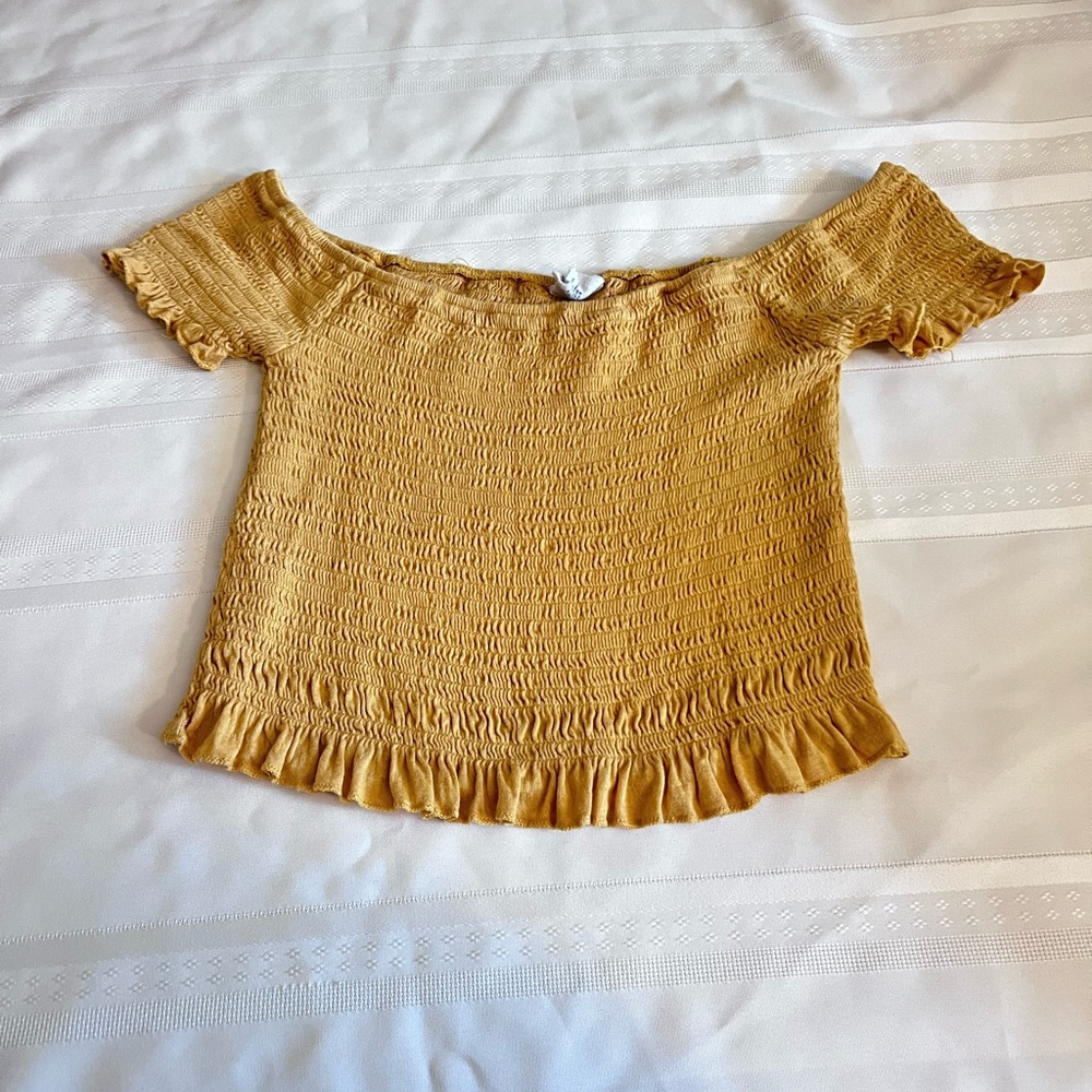 💖 Full tilt yellow womens crop top